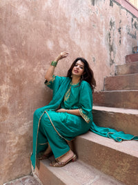 Adaa Turquoise Green Suit Set with Dupatta