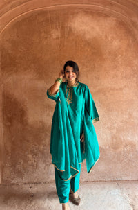 Adaa Turquoise Green Suit Set with Dupatta