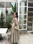 Nargis Grey Tissue Silk Suit Set