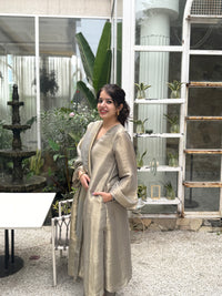 Nargis Grey Tissue Silk Suit Set