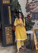 Nazm Yellow Cotton Co-ord Set