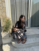 Hania Black Floral Cotton Kurta Set