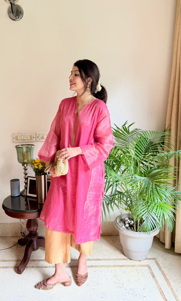 Ira Pink & Gold Striped Tissue Set