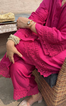 Zeba Rani Pink Viscose Dupion Silk Coord Set