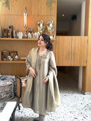 Nargis Grey Tissue Silk Suit Set