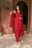 Mahira Red Farshi Suit Set