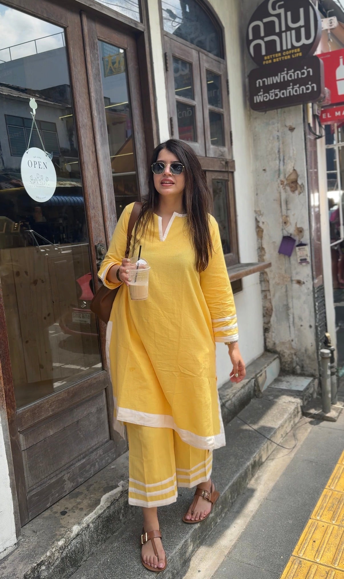 Nazm Yellow Cotton Co-ord Set