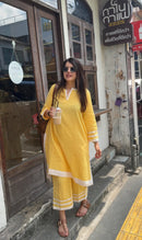 Nazm Yellow Cotton Co-ord Set