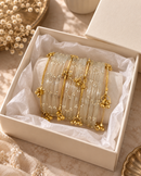 Noori Grey Kashmiri Bangle Set (12 Coloured & 4 Gold Bangles)