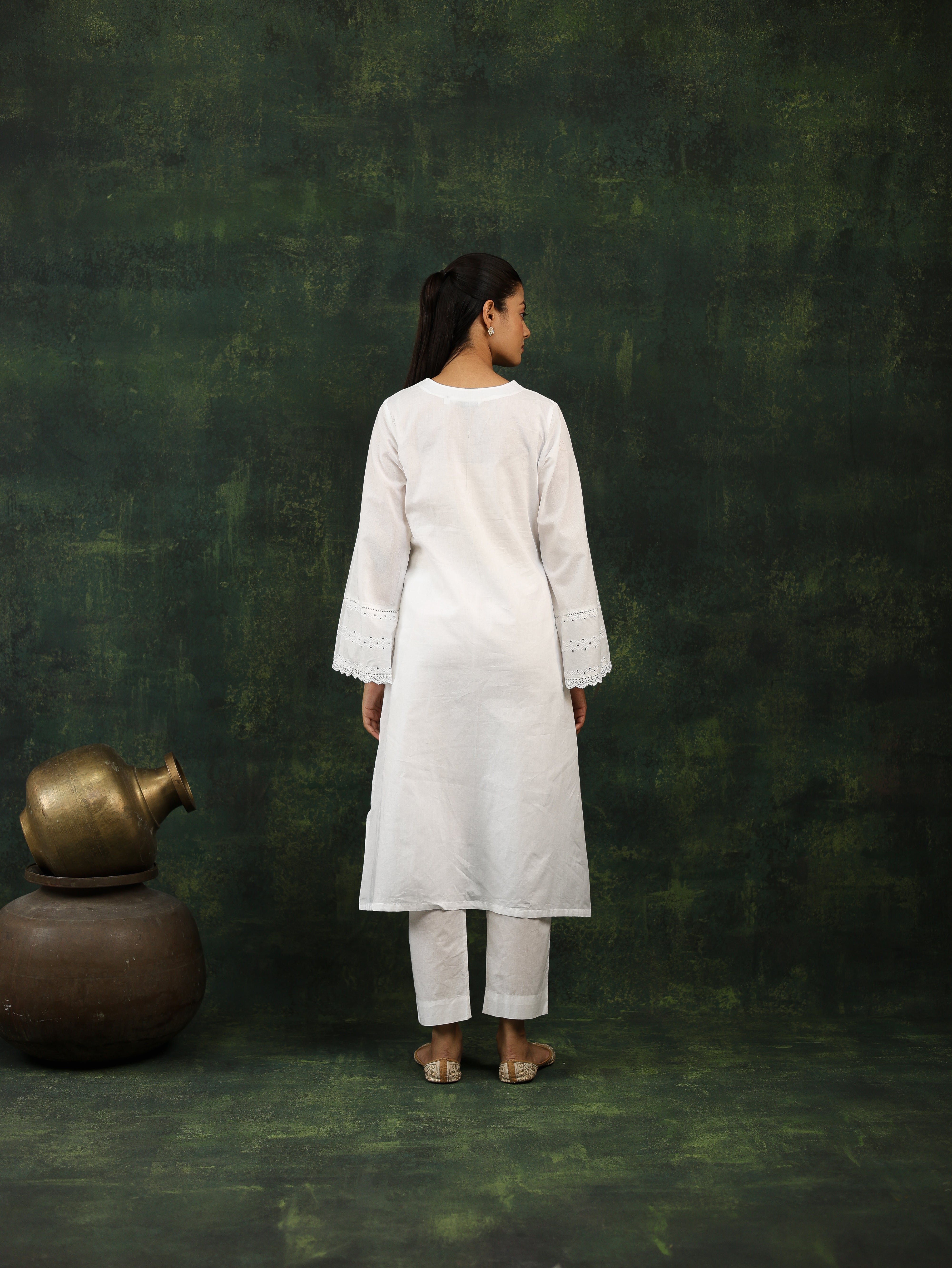 Noor White Kurta Suit Set With Dupatta