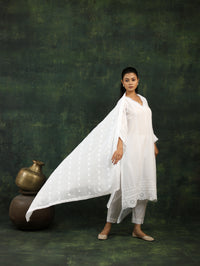 Noor White Kurta Suit Set With Dupatta