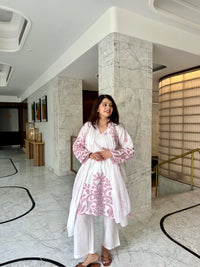 Safa Pink Cotton Suit Set with dupatta