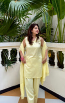 Mahira Butter Yellow Farshi Suit Set