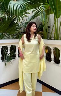 Mahira Butter Yellow Farshi Suit Set