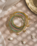 Noori Multicolor Kashmiri Bangle Set (12 Coloured & 4 Gold Bangles)