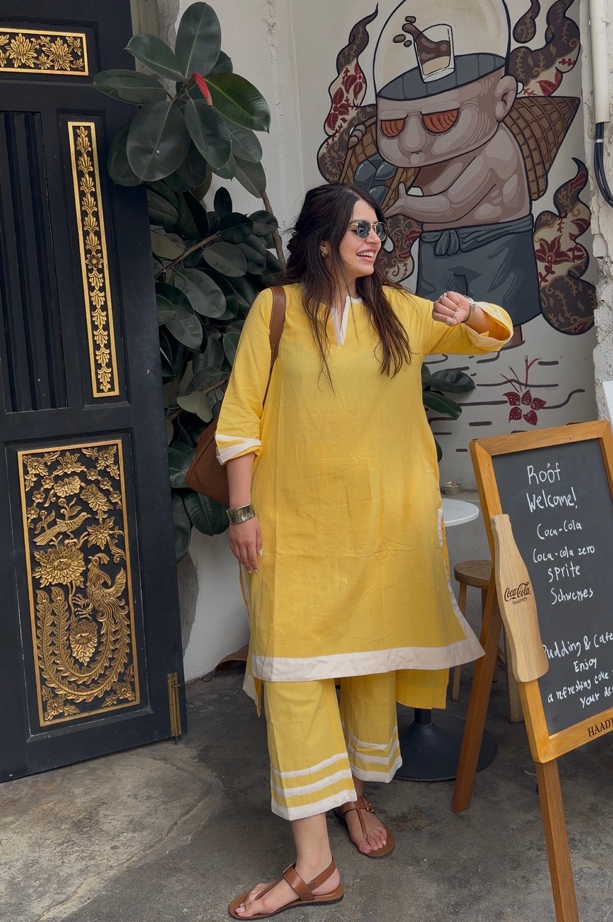 Nazm Yellow Cotton Co-ord Set