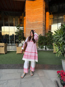 Gulnaar Red And White Co-ord Set