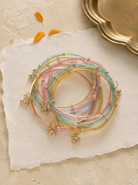 Noori Multicolor Kashmiri Bangle Set (12 Coloured & 4 Gold Bangles)