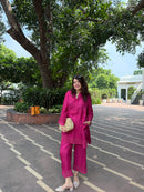 Zeba Rani Pink Viscose Dupion Silk Coord Set