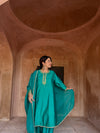 Adaa Turquoise Green Suit Set with Dupatta