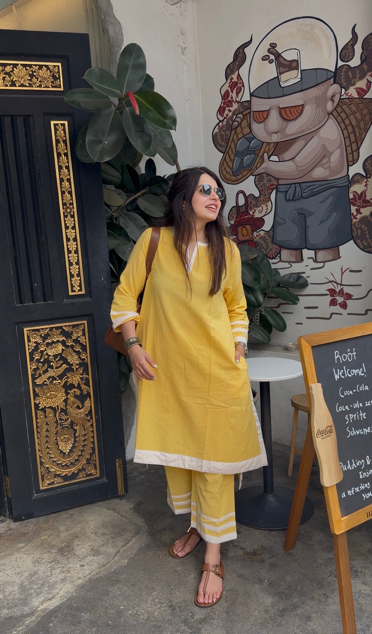 Nazm Yellow Cotton Co-ord Set