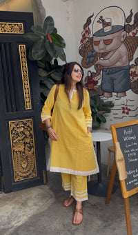 Nazm Yellow Cotton Co-ord Set