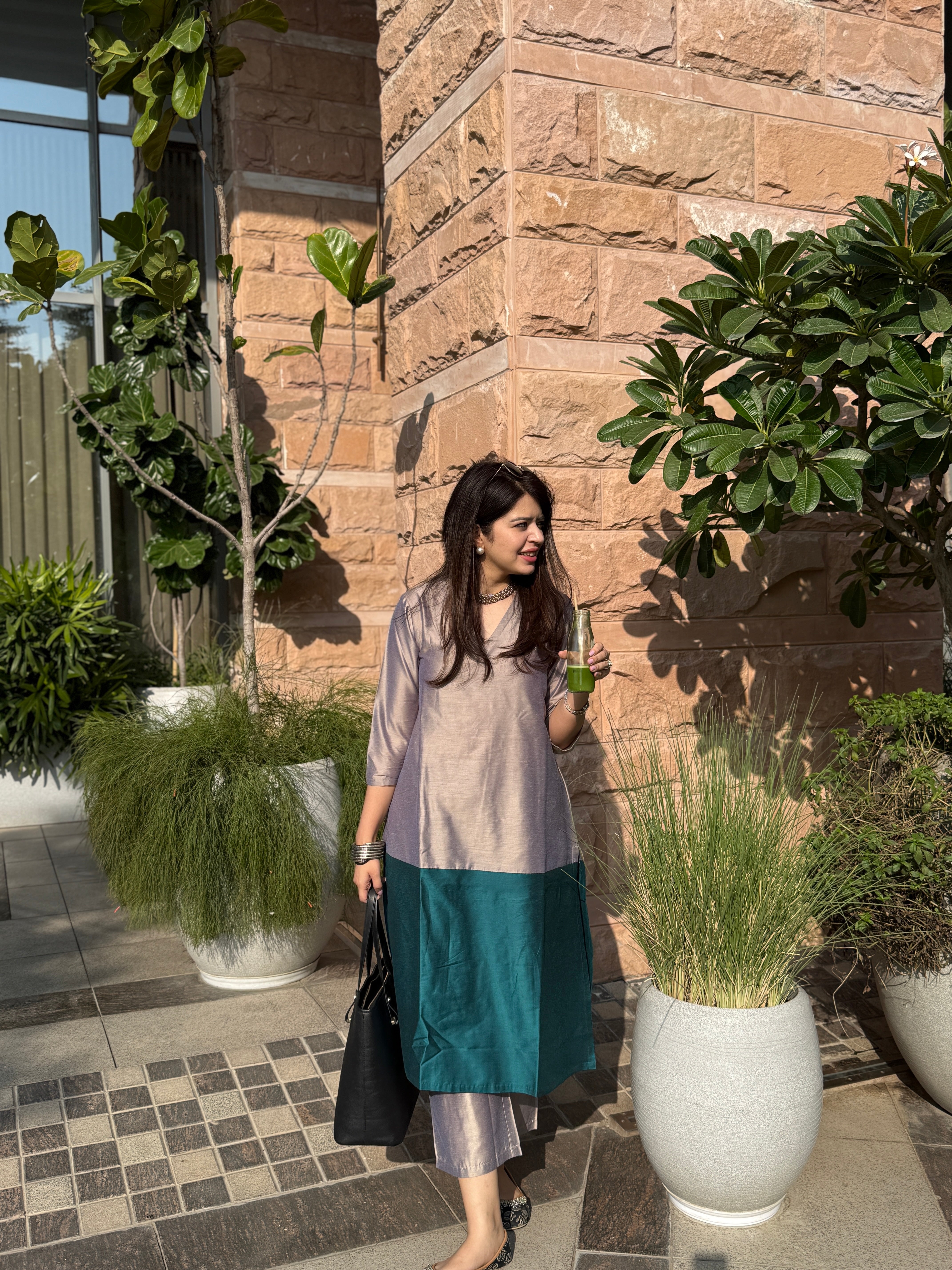 Mehr Emerald Grey Co-ord Set