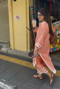 Nazm Peachy Cotton Co-ord Set