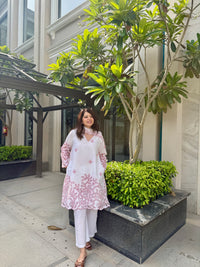 Safa Pink Cotton Suit Set with dupatta