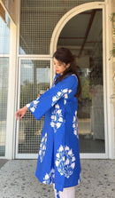 Hania Blue Floral Cotton Kurta Set
