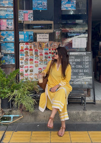 Nazm Yellow Cotton Co-ord Set