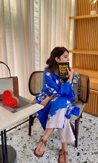 Hania Blue Floral Cotton Kurta Set