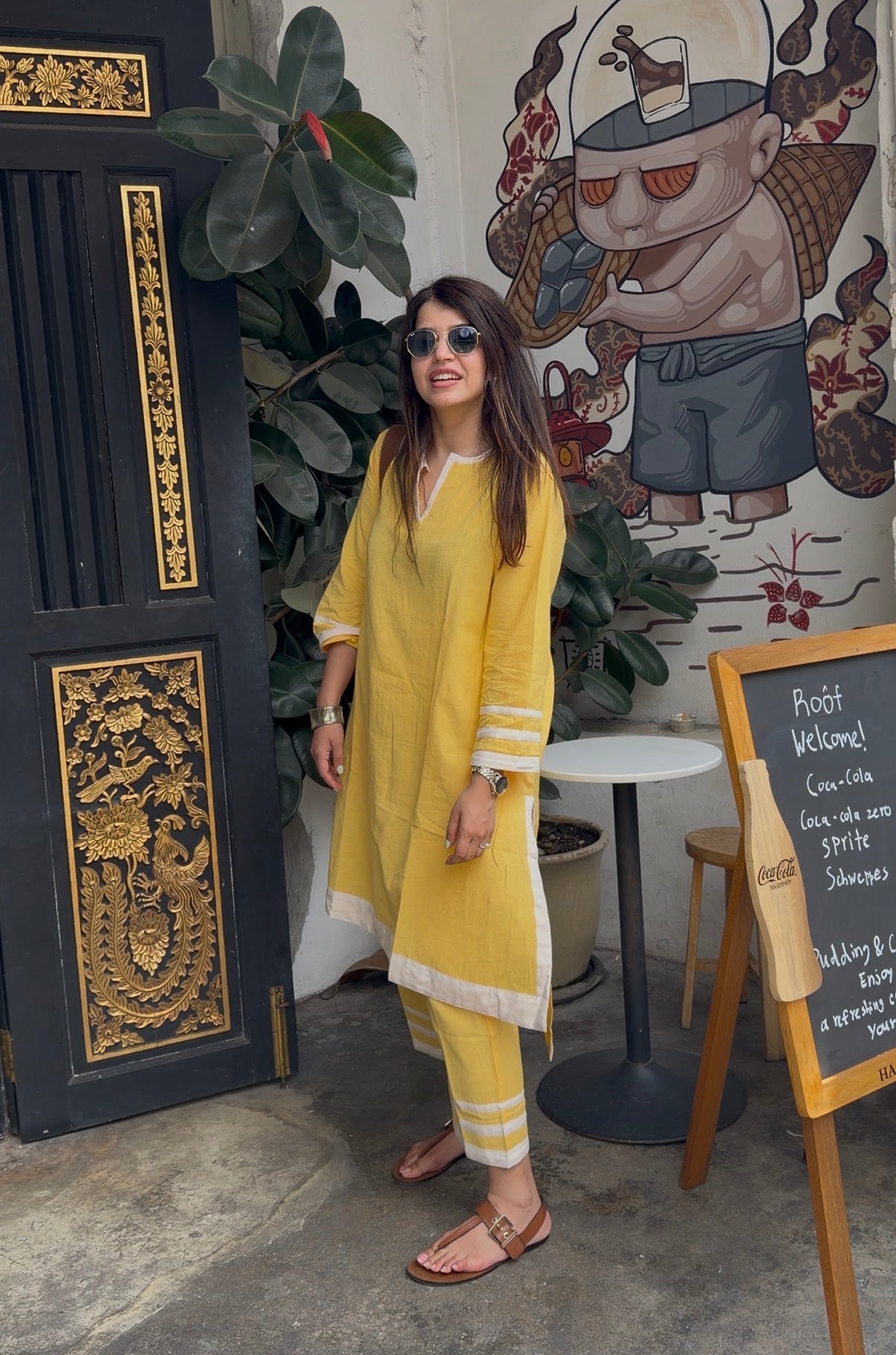 Nazm Yellow Cotton Co-ord Set