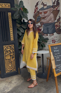 Nazm Yellow Cotton Co-ord Set