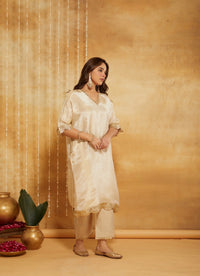 Saba Ivory Tissue Kaftan Set