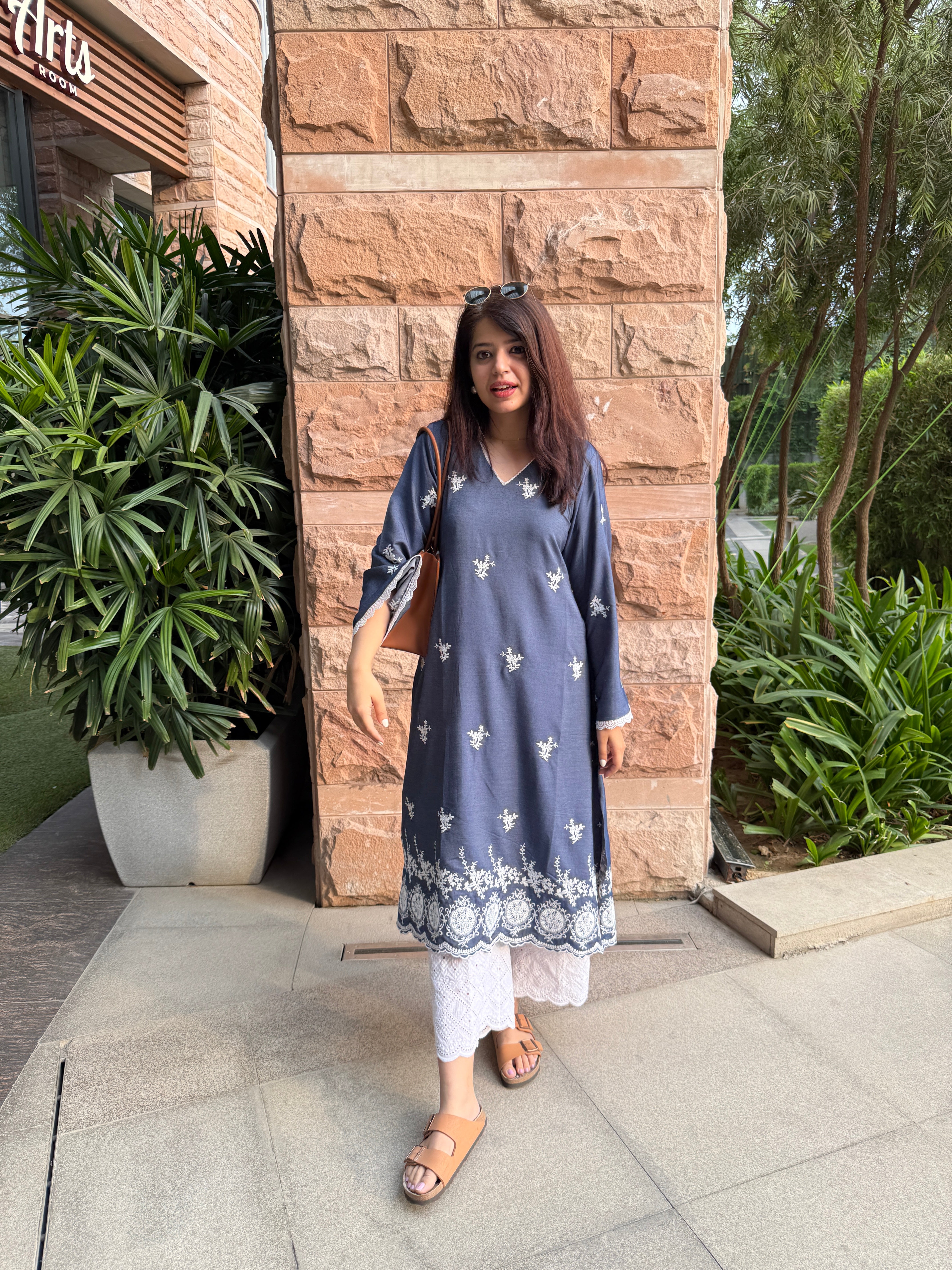 Neelam Dark Blue Denim Kurta