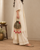 Zareen Black Hand Embroidered Potli