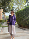 Mehr Plum Grey Cotton Silk Kurta Set