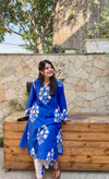 Hania Blue Floral Cotton Kurta Set
