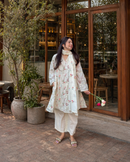 Rida White Floral Embroidered Suit Set