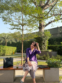 Mehr Plum Grey Co-ord Set