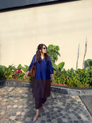 Mehr Royal Blue Cotton Silk Kurta  Set