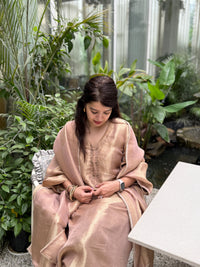 Nargis Blush Tissue Silk Suit Set