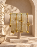 Noori Grey Kashmiri Bangle Set (12 Coloured & 4 Gold Bangles)