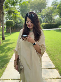 Saba Ivory Tissue Kaftan Set
