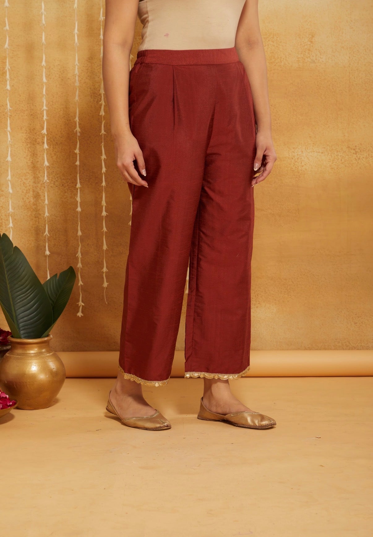 Saba Rust Bloom Tissue Kaftan Set