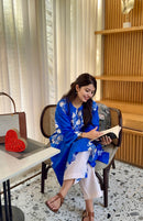 Hania Blue Floral Cotton Kurta Set