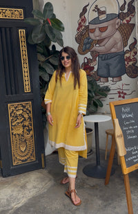 Nazm Yellow Cotton Co-ord Set