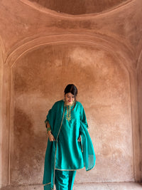 Adaa Turquoise Green Suit Set with Dupatta