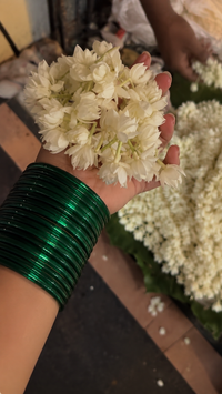 Noori Green Glass Bangle Set - (12 Bangles)